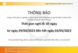 Lịch nghỉ lễ